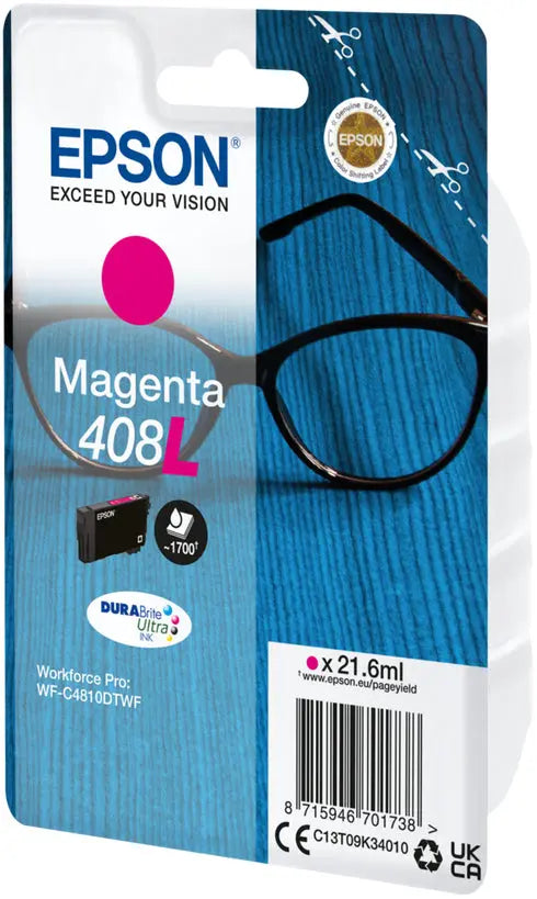 EPSON Tintenpatrone 408L magenta T09K34010 WF-C4810DTWF 1700 Seiten Idealshop