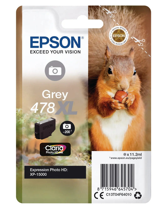 EPSON Tintenpatrone 478XL grau T04F640 XP-15000 200 Photos Idealshop