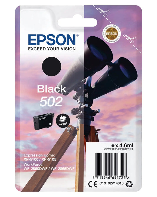 EPSON Tintenpatrone 502 schwarz T02V140 WF-2860/XP-5100 210 Seiten Idealshop