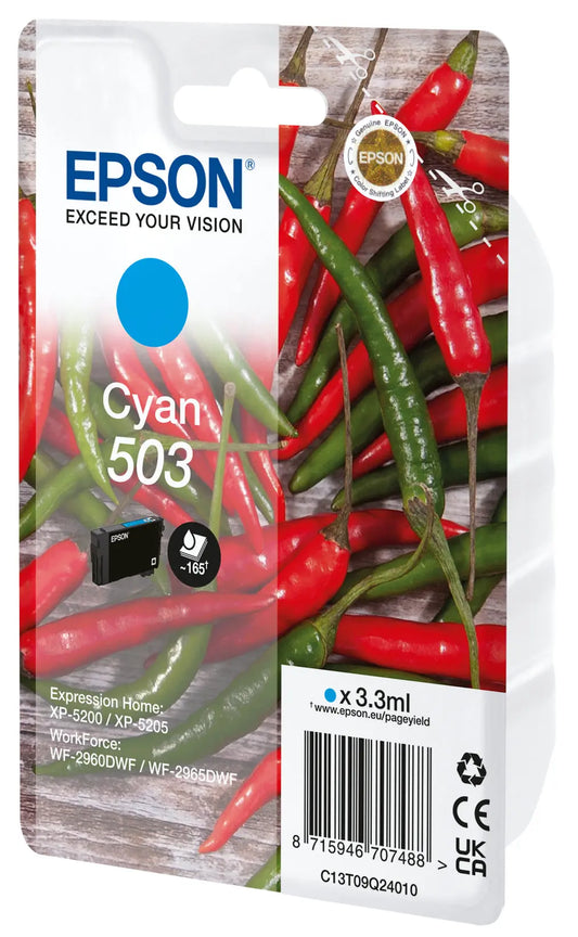 EPSON Tintenpatrone 503 cyan T09Q24010 WF-2960/65 165 Seiten Idealshop