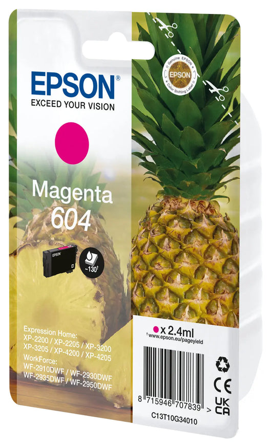 EPSON Tintenpatrone 604 magenta T10G34010 WF-2910/30/50 130 Seiten Idealshop