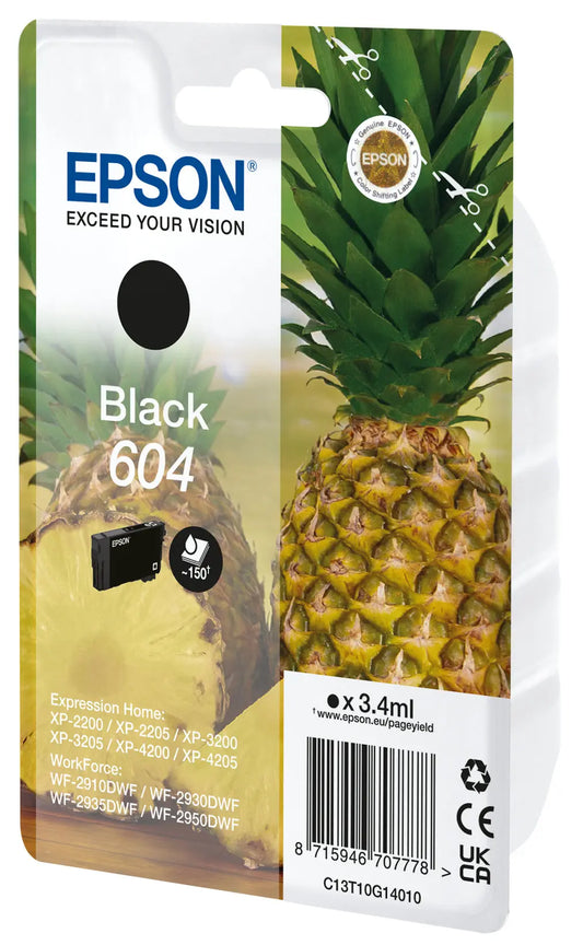 EPSON Tintenpatrone 604 schwarz T10G14010 WF-2910/30/50 150 Seiten Idealshop