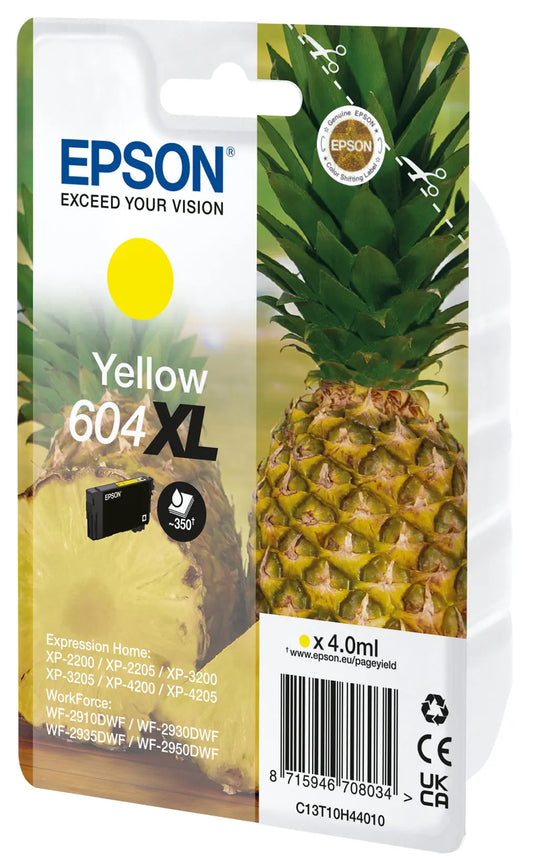 EPSON Tintenpatrone 604XL yellow T10H44010 WF-2910/30/50 350 Seiten Idealshop