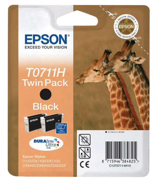 EPSON Tintenpatrone HY schwarz T071140H10 Stylus D120 2 Stück Idealshop