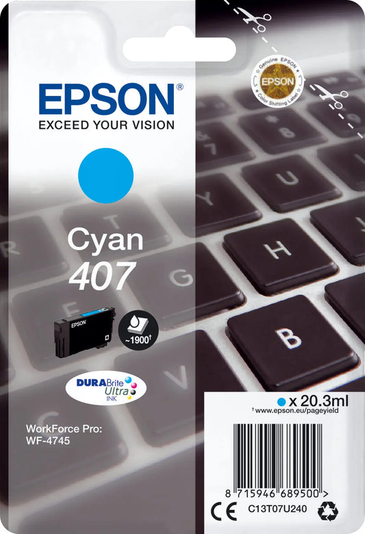 EPSON Tintenpatrone L cyan T07U240 WF-4745 1900 Seiten Idealshop