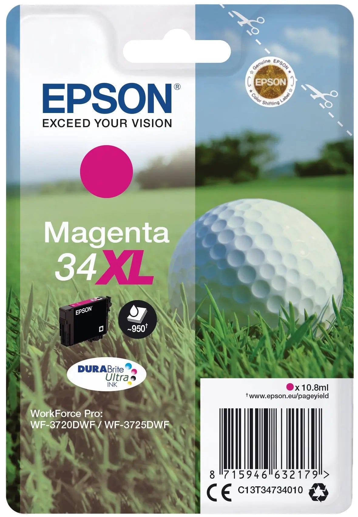 EPSON Tintenpatrone XL magenta T347340 WF-3720/3725DWF 950 Seiten Idealshop