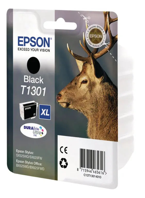 EPSON Tintenpatrone XL schwarz T130140 Stylus SX525WD 25.9ml Idealshop