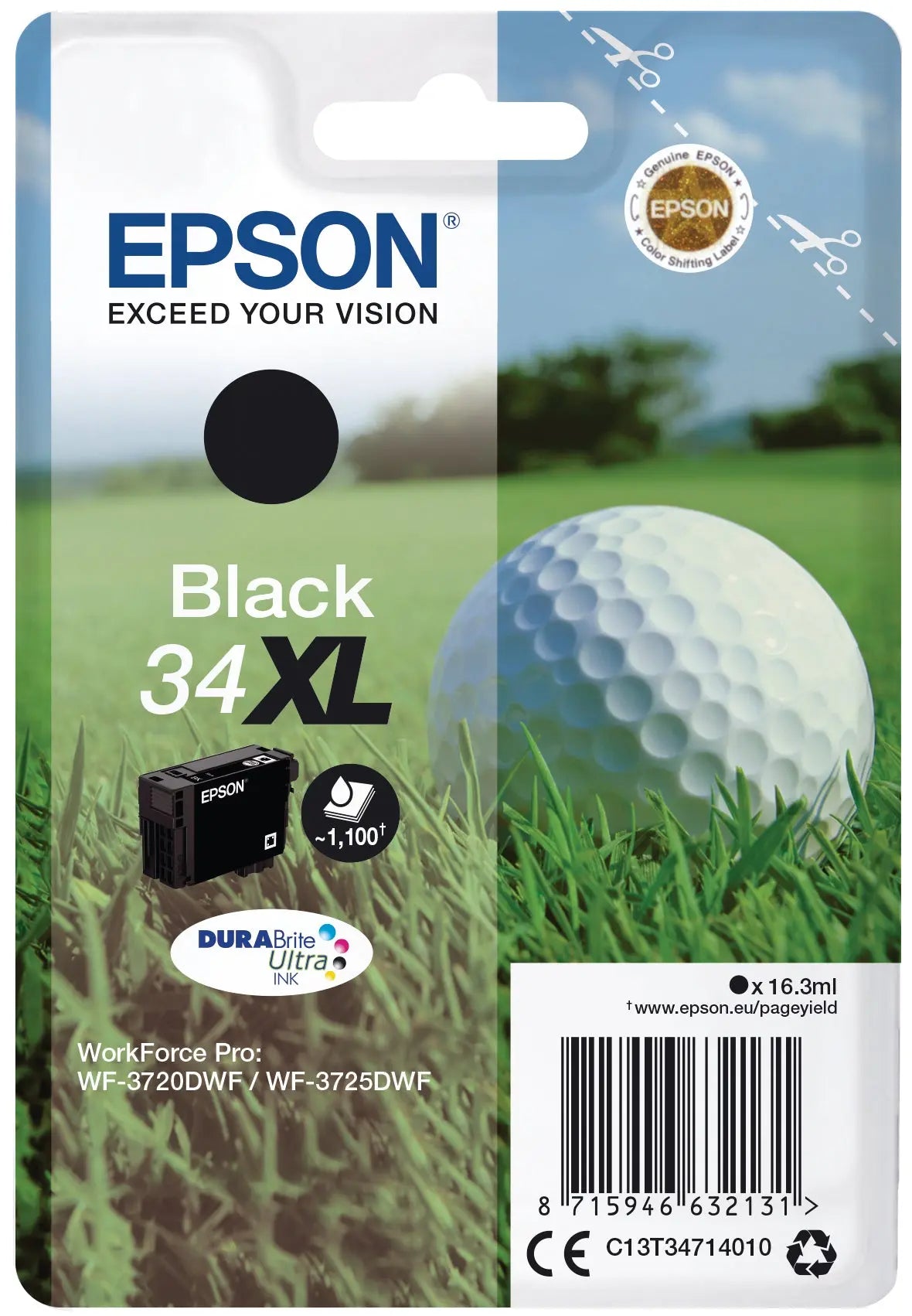 EPSON Tintenpatrone XL schwarz T347140 WF-3720/3725DWF 1100 Seiten Idealshop