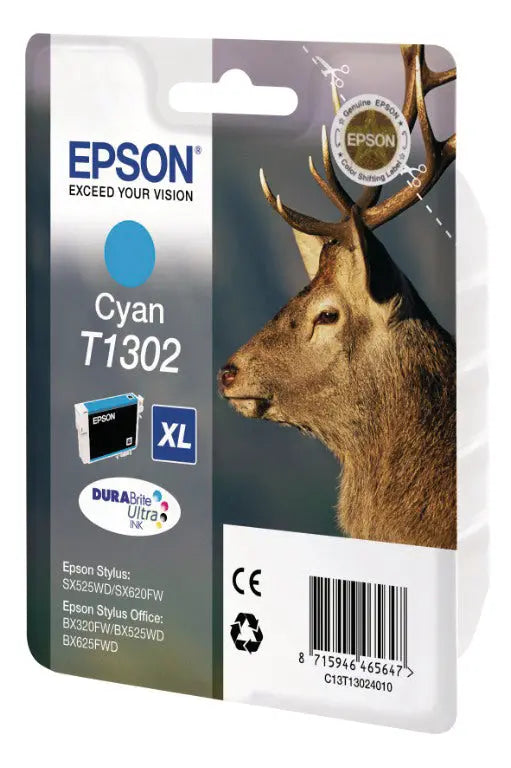EPSON Tintenpatrone cyan T130240 Stylus SX525WD 10.1ml Idealshop