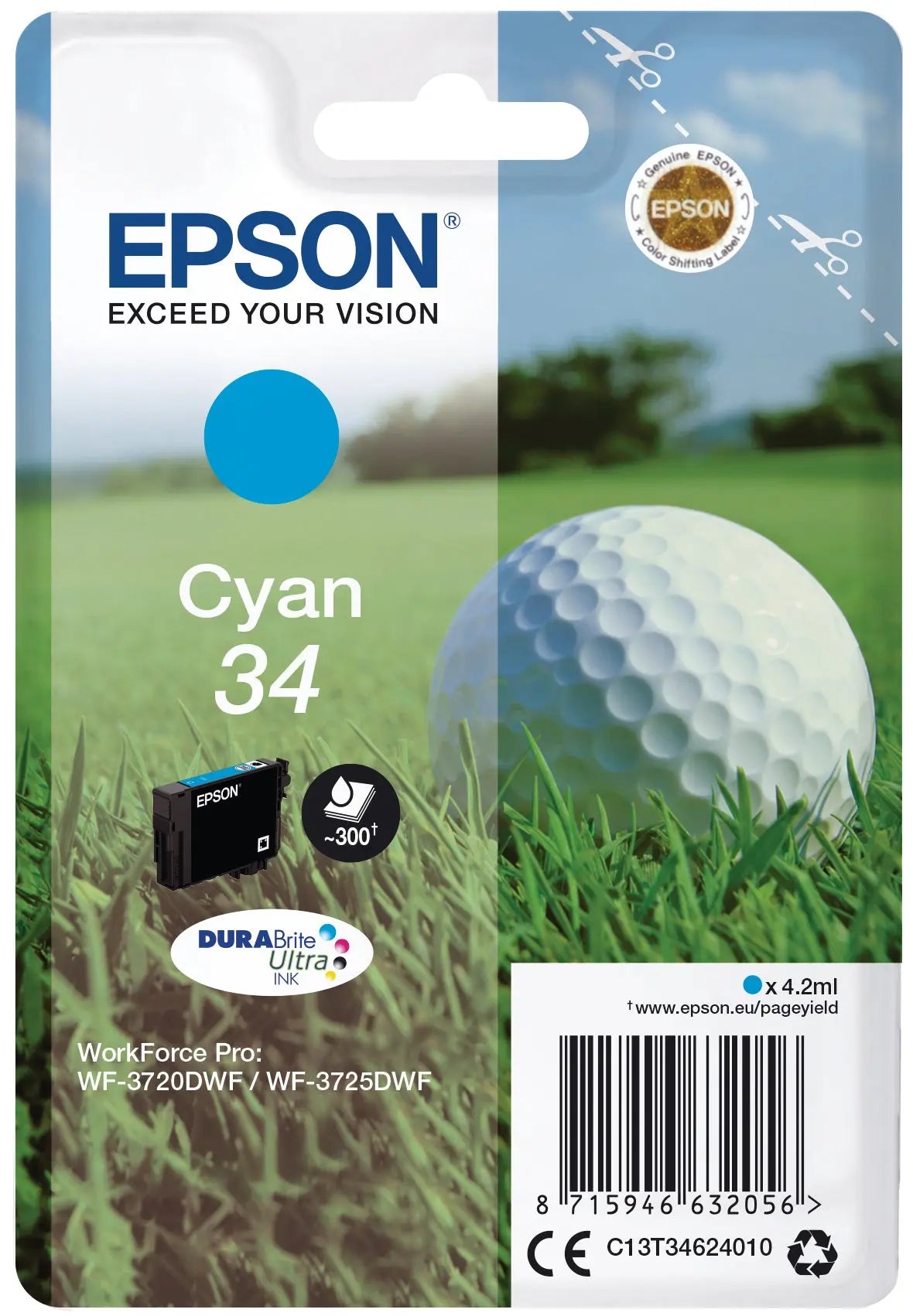 EPSON Tintenpatrone cyan T346240 WF-3720/3725DWF 300 Seiten Idealshop