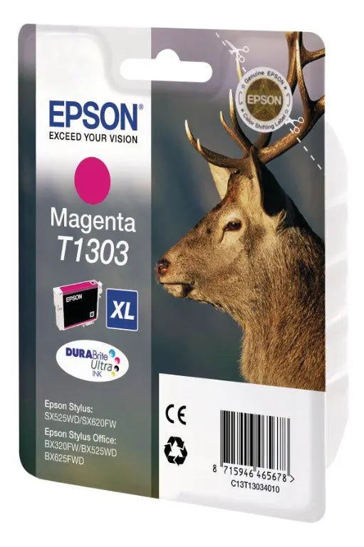 EPSON Tintenpatrone magenta T130340 Stylus SX525WD 10.1ml Idealshop