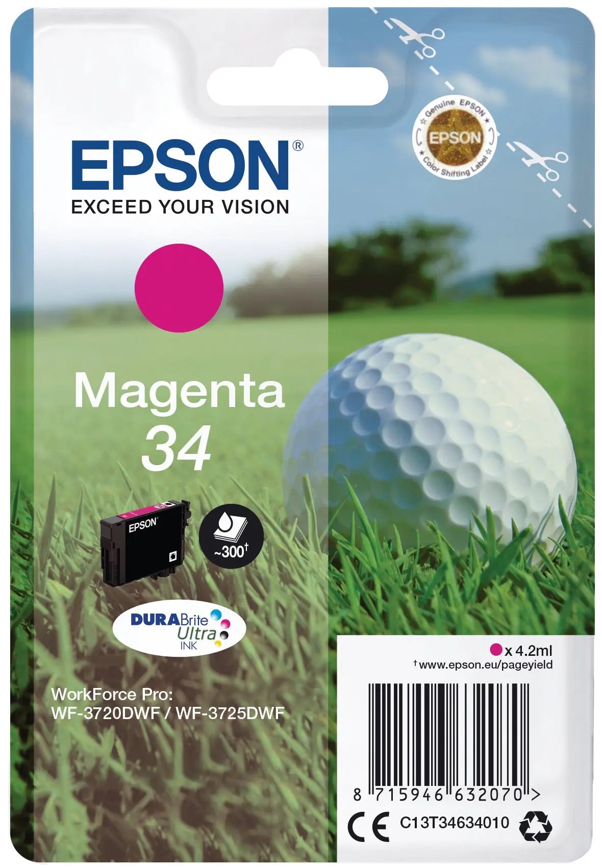 EPSON Tintenpatrone magenta T346340 WF-3720/3725DWF 300 Seiten Idealshop