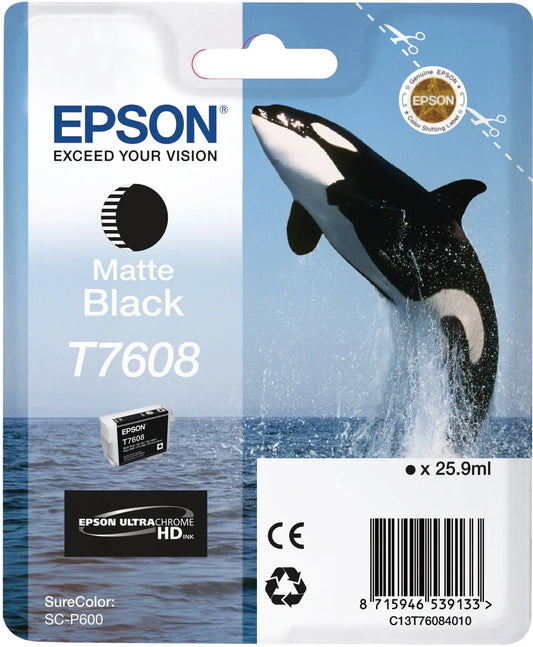 EPSON Tintenpatrone matte schwarz T76084N10 SureColor P 600 25,9ml Idealshop