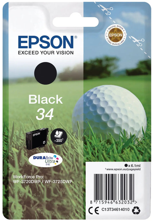 EPSON Tintenpatrone schwarz T346140 WF-3720/3725DWF 350 Seiten Idealshop