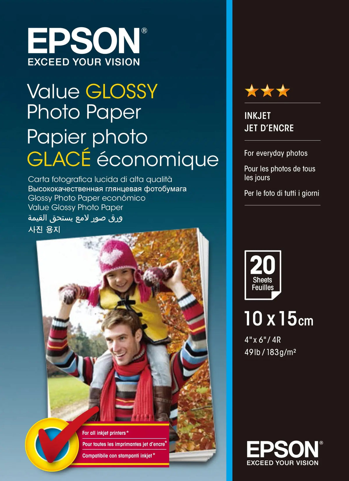 EPSON Value Photo Paper 10x15cm S400037 InkJet 183g 20 Blatt Idealshop