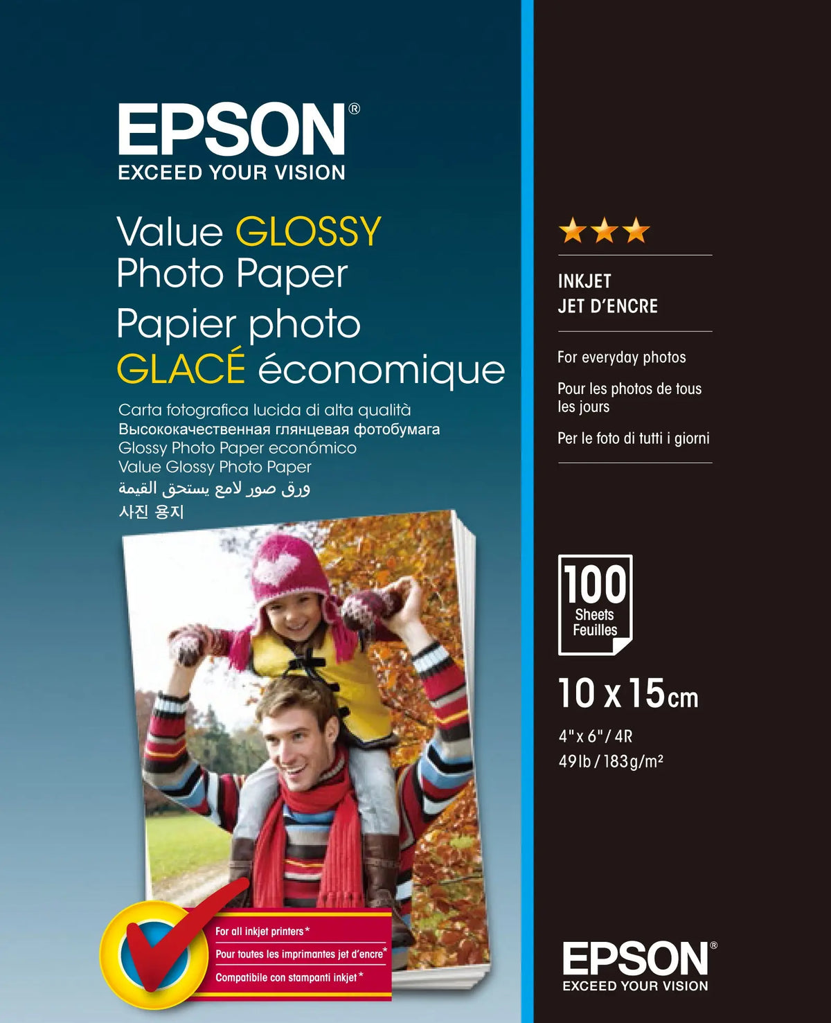 EPSON Value Photo Paper 10x15cm S400039 InkJet 183g 100 Blatt Idealshop