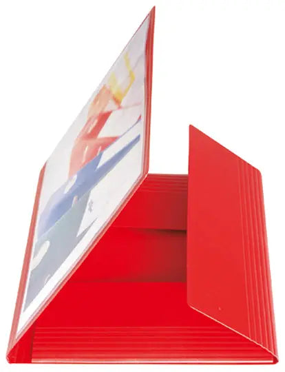 EROLA Gummibandmappe 650my A4 33299S rot Pressspan mit Fronttasche Idealshop
