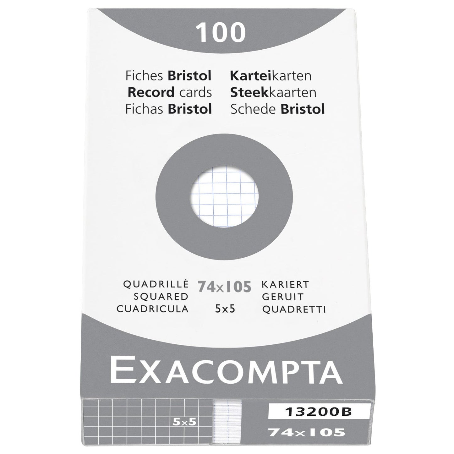EXACOMPTA Karteikarten kariert 5mm A7 13200B weiss 100 Stück Idealshop
