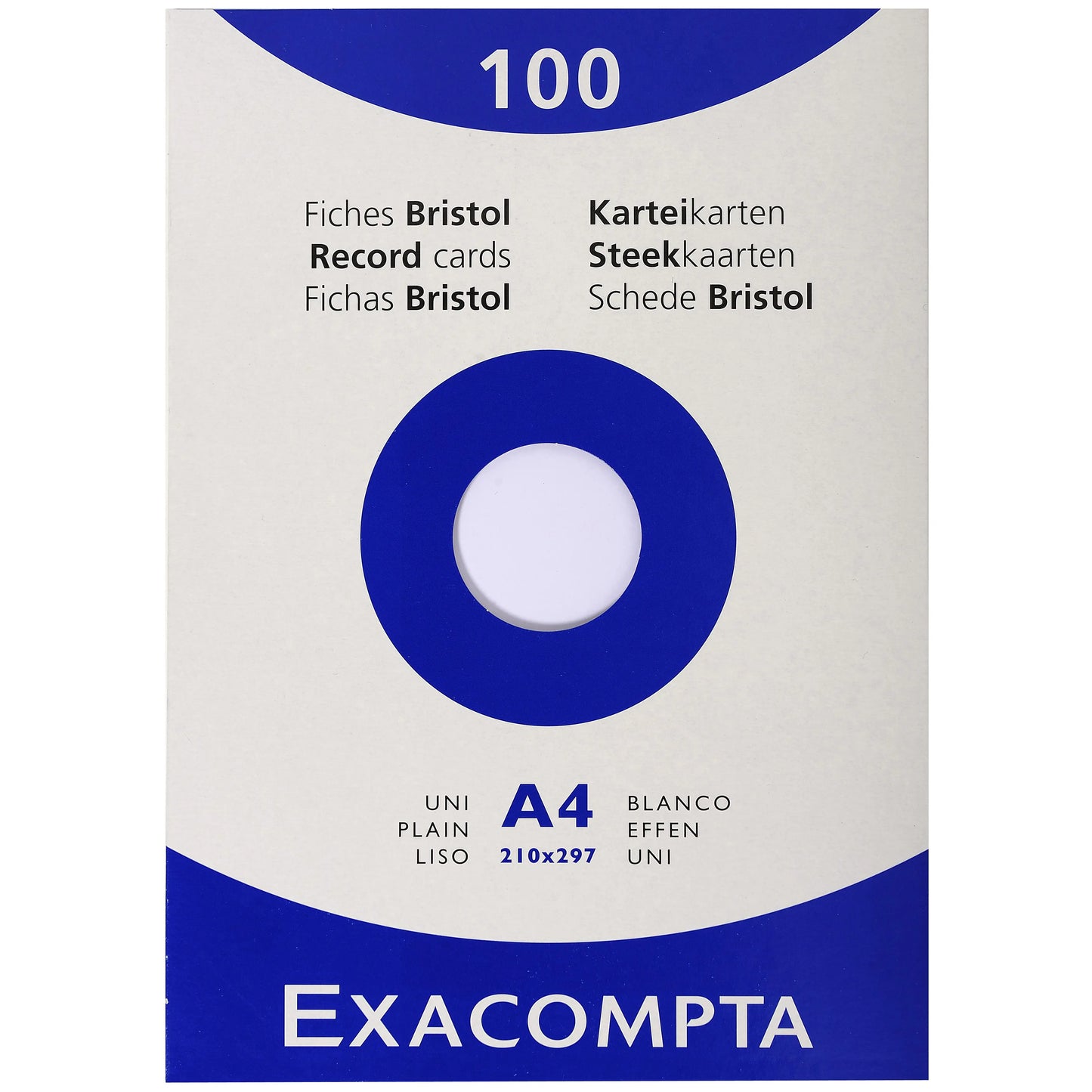 EXACOMPTA Karteikarten blanko A4 13306E weiss 100 Stück Idealshop