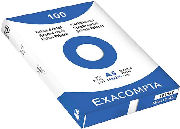 EXACOMPTA Karteikarten blanko A5 13308E weiss 100 Stück Idealshop
