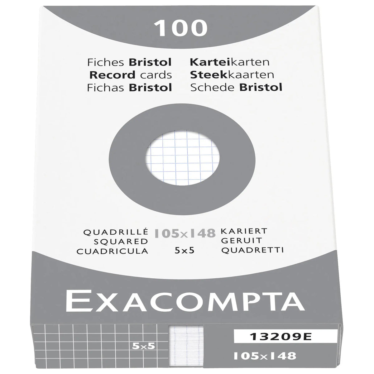 EXACOMPTA Karteikarten kariert 5mm A6 13209E weiss 100 Stück Idealshop