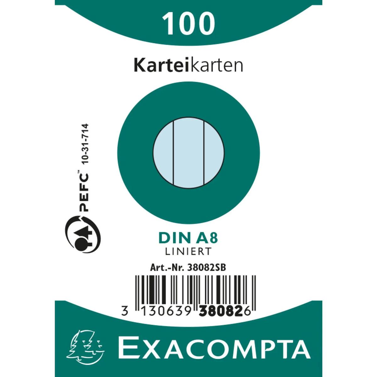 EXACOMPTA Karteikarten liniert A8 38082SB blau 100 Stück Idealshop