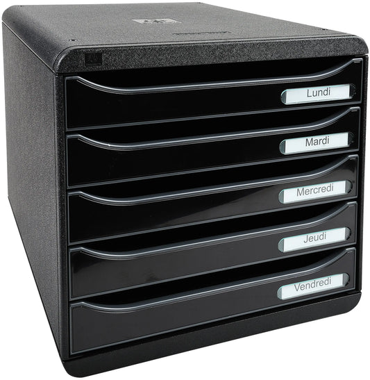 EXACOMPTA Schubladenbox 3097214D BIG-BOX,5 Schubladen,schwarz Idealshop
