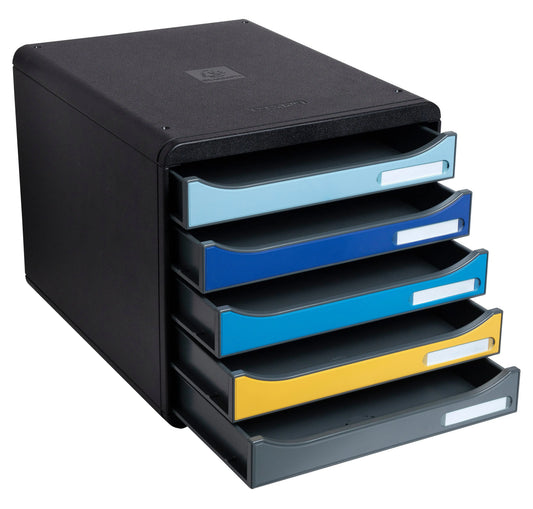 EXACOMPTA Schubladenbox BeeBlue A4+ 3094202D Big Box Plus, 5 Schubladen Idealshop