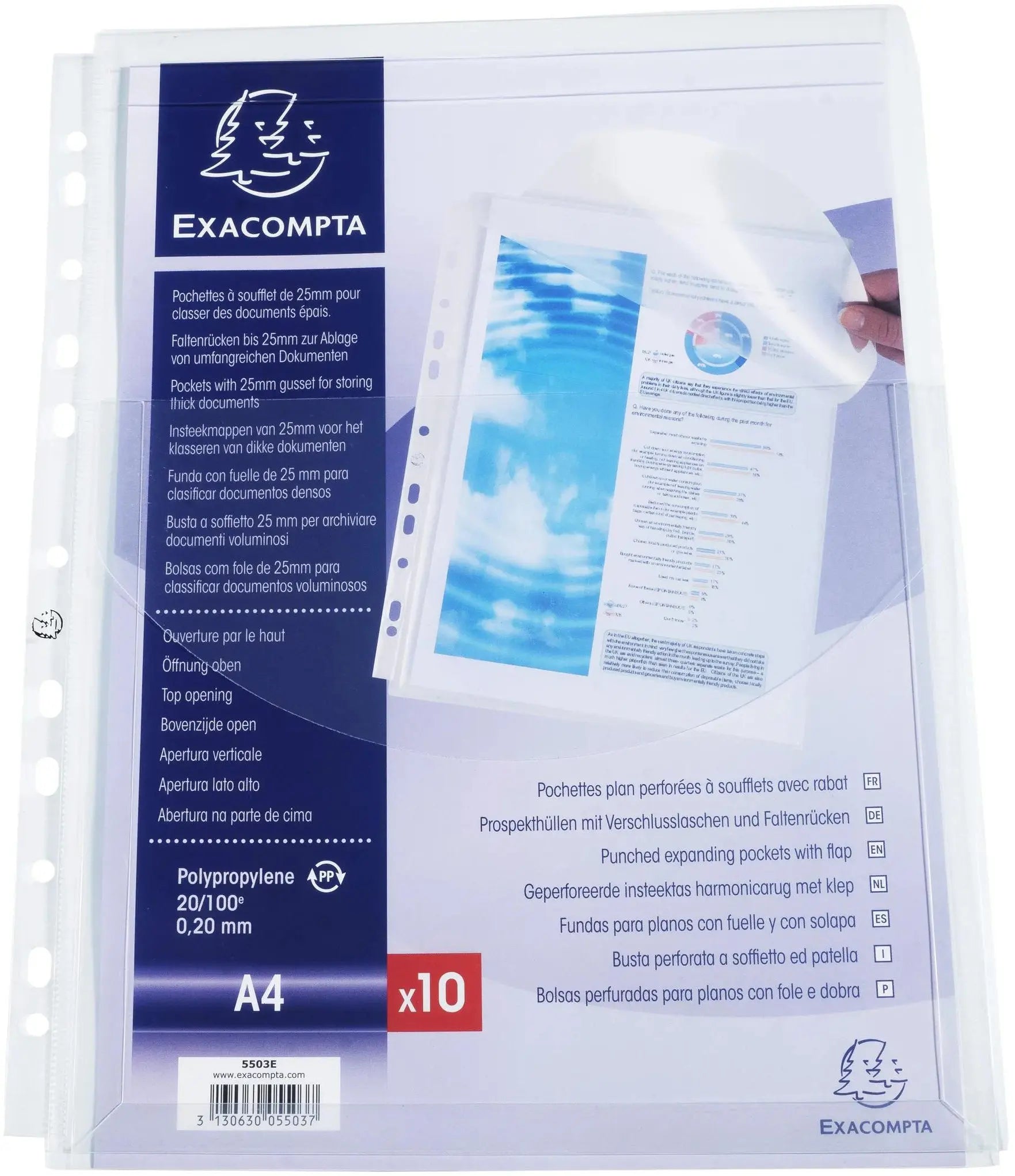 EXACOMPTA Schutzhülle A4 5503E 25mm 10 Stück Idealshop