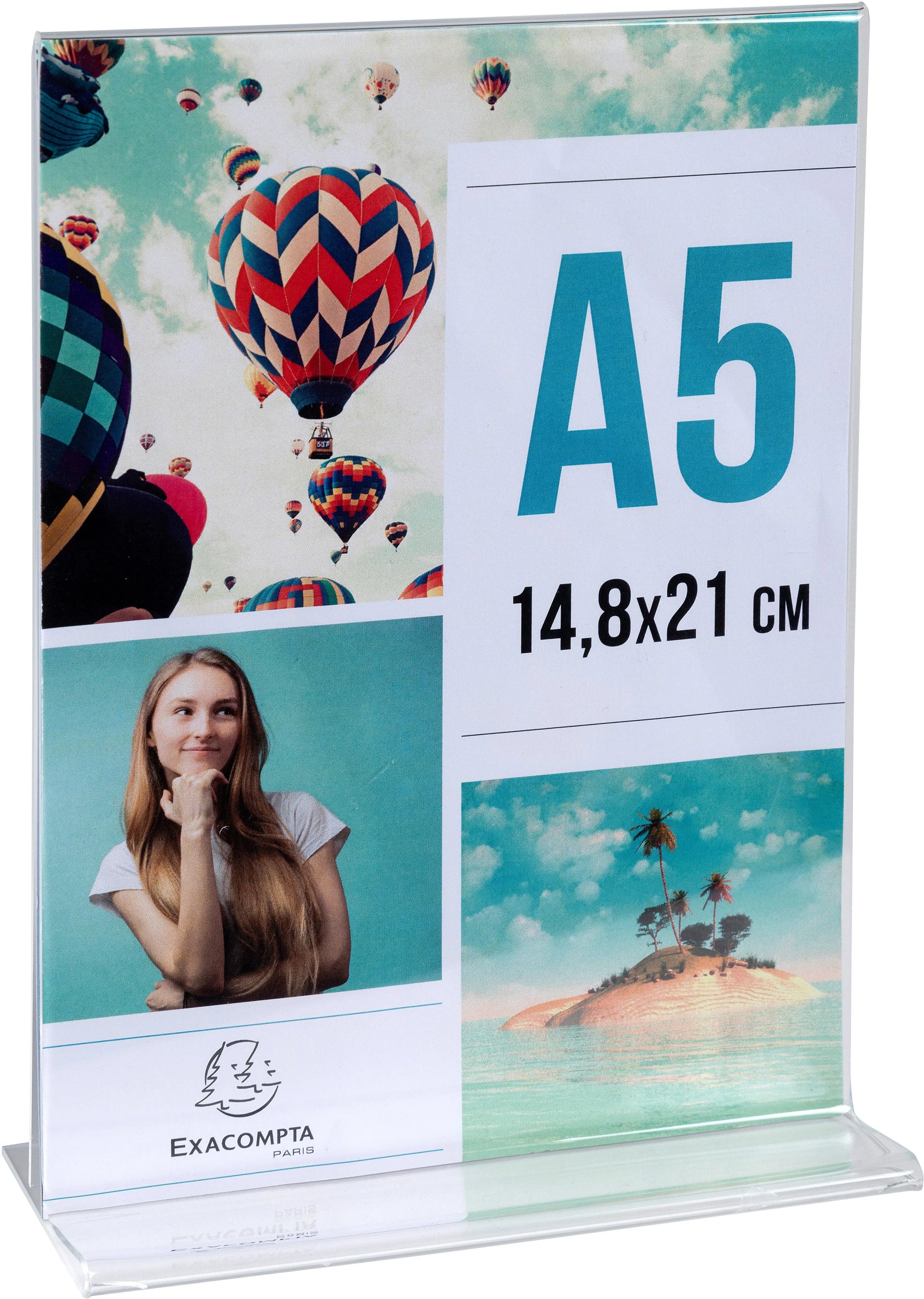 EXACOMPTA Tischaufsteller A5 85158D transparent, T-Form hoch Idealshop