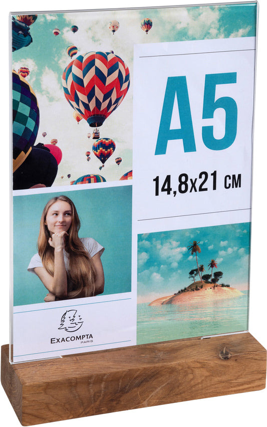 EXACOMPTA Tischaufsteller A5 85258D transparent, holzs. hoch Idealshop
