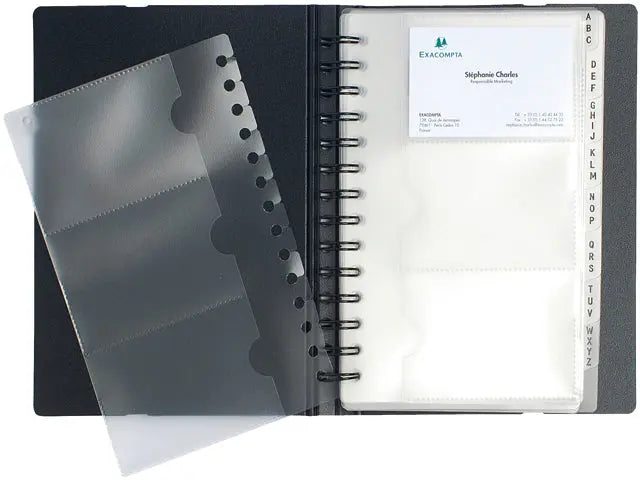 EXACOMPTA Visitenkarten-Buch 145x220mm 75034E schwarz 120 Karten Idealshop