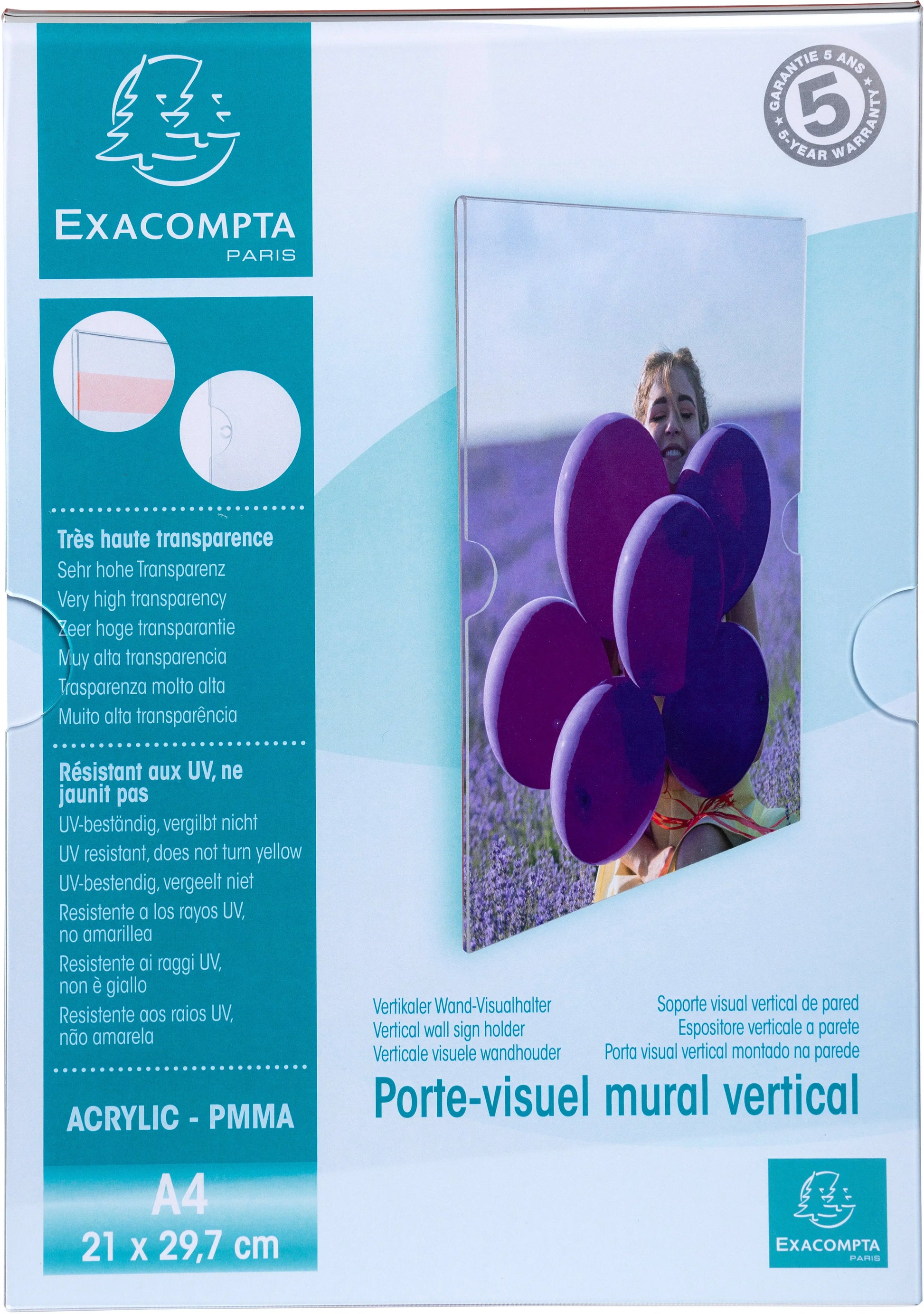EXACOMPTA Wandsichttasche A4 84858HD transparent vertikal Idealshop