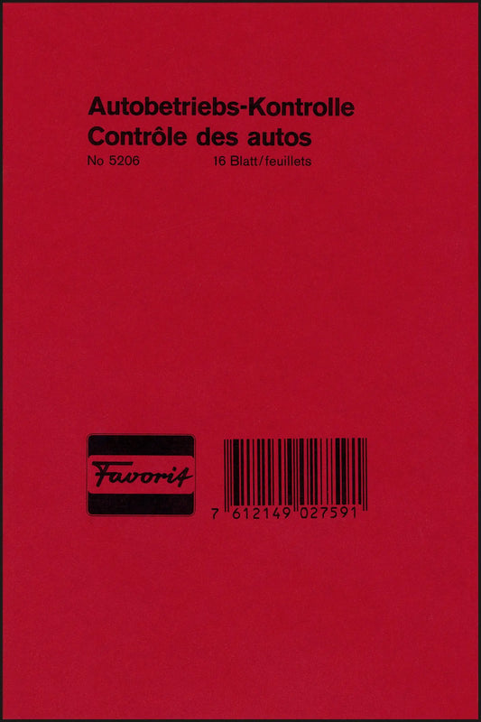 FAVORIT Autobetriebskontrolle D/F 5206 12,0×18,0cm 16 Blatt Idealshop