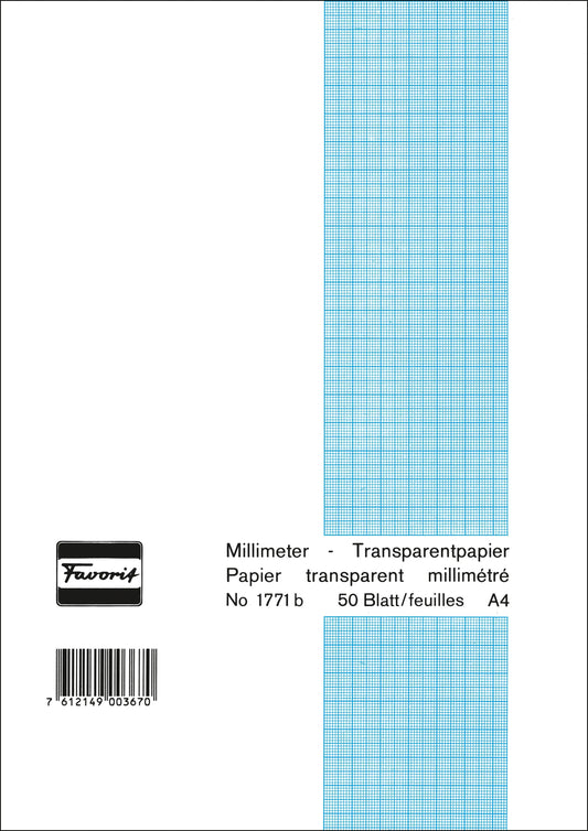FAVORIT Block A4 1771 B transparent 65g 50 Blatt Idealshop