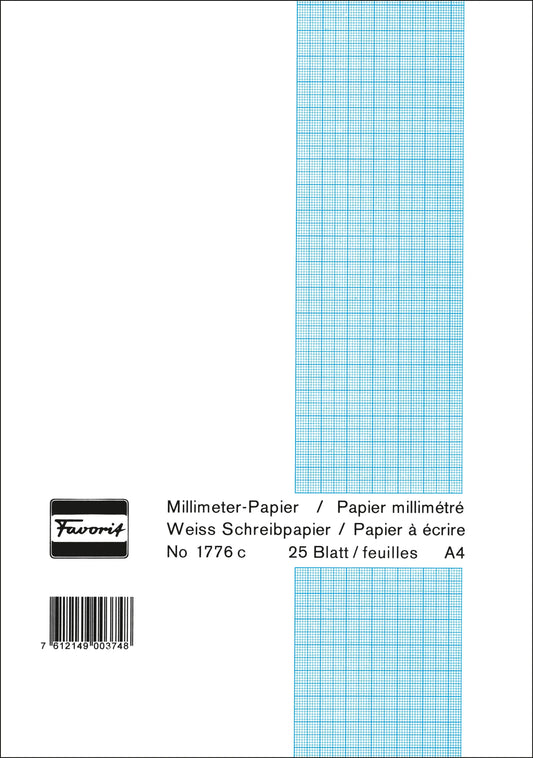 FAVORIT Block A4 1776 C weiss 80g 25 Blatt Idealshop