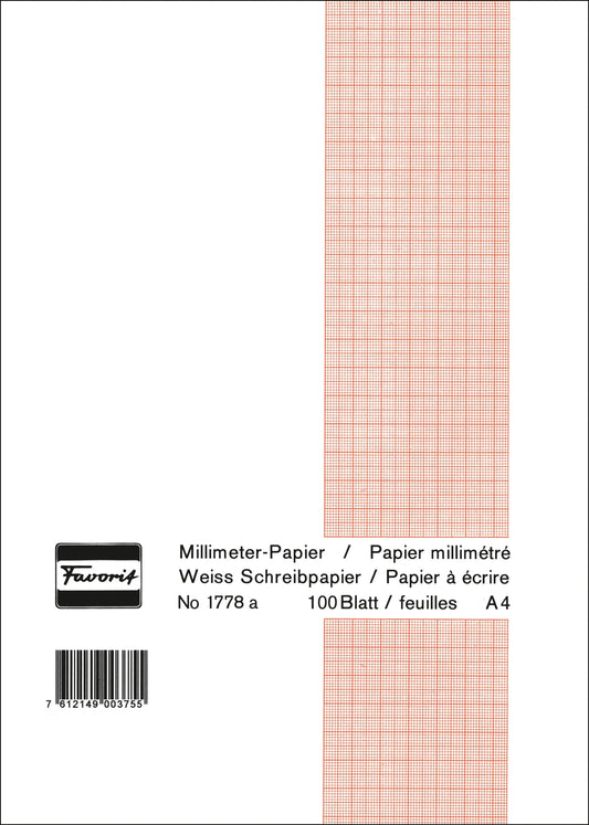 FAVORIT Block A4 1778 A weiss, 80g 100 Blatt Idealshop