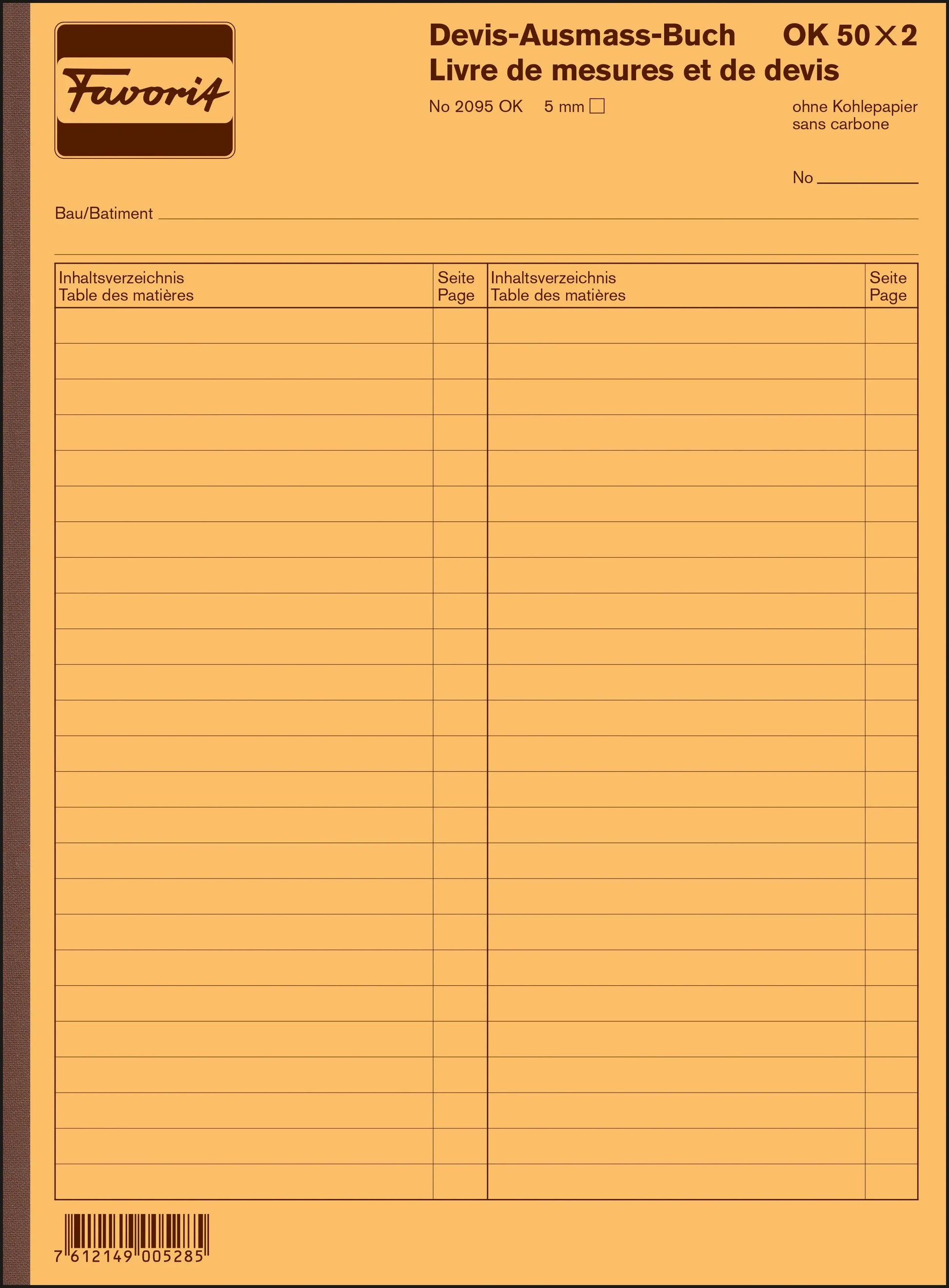 FAVORIT   Devis-Ausmassbuch D/F       A4 Idealshop