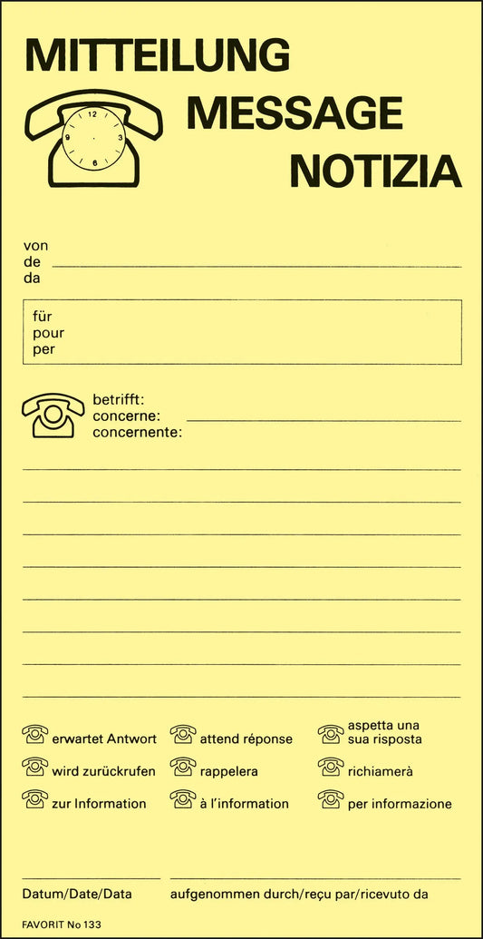 FAVORIT   Gesprächstnotiz D/F/I Idealshop