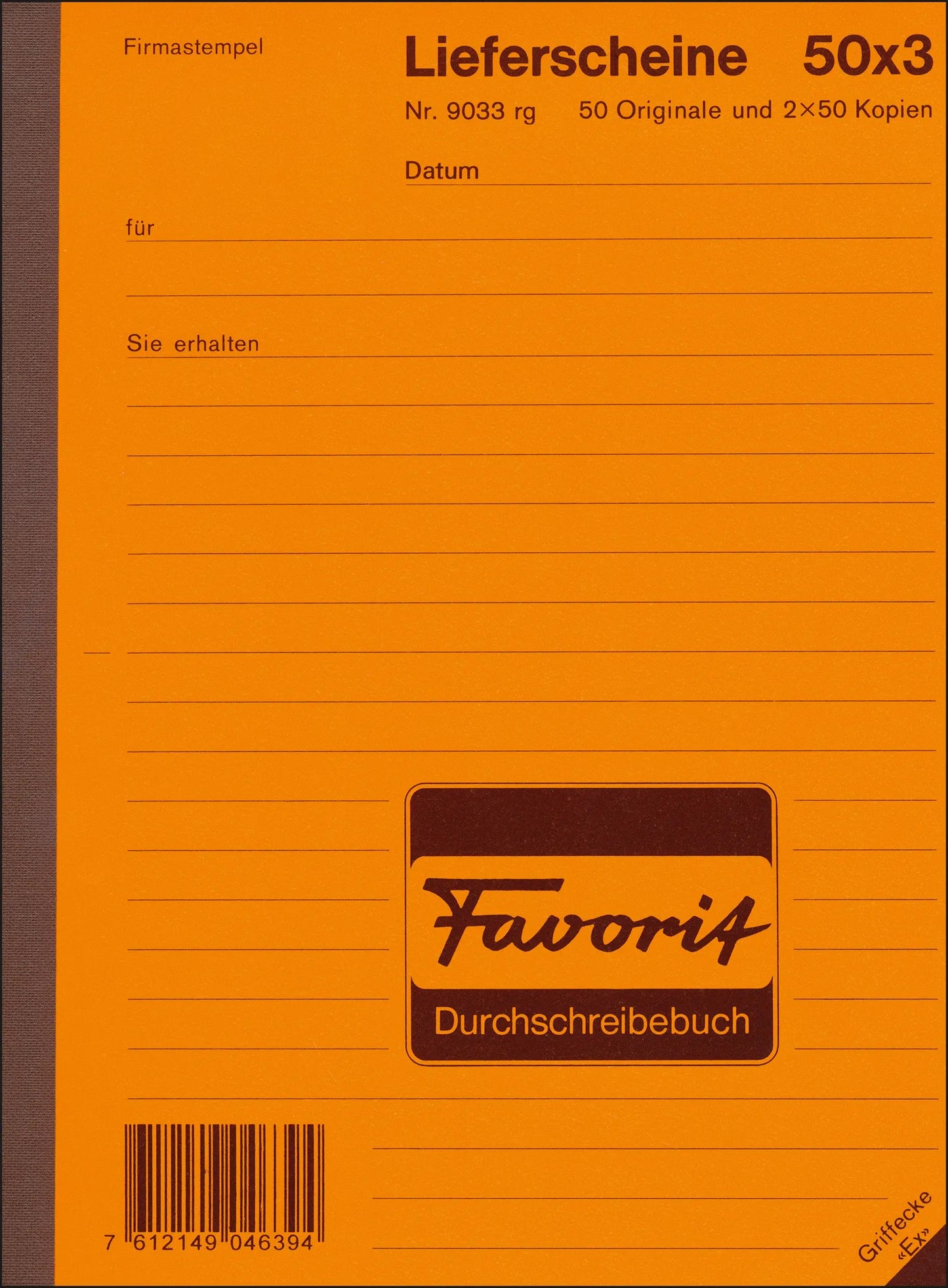 FAVORIT Lieferscheine D A5 9033 RG rot/gelb/weiss 50x3 Blatt Idealshop