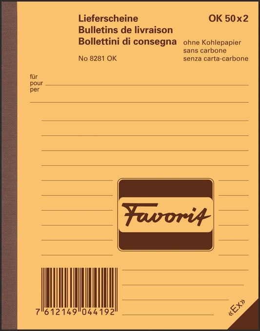 FAVORIT   Lieferscheine D/F/I         A6 Idealshop