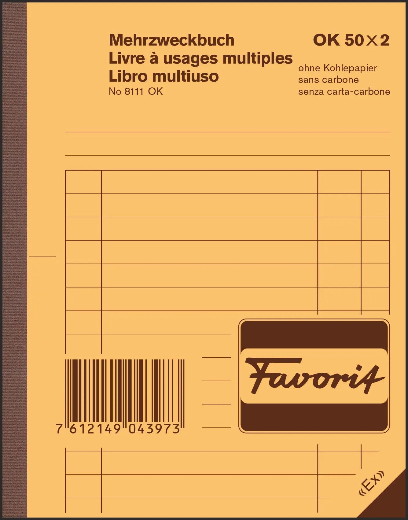 FAVORIT   Mehrzweckbuch D/F/I         A6 Idealshop