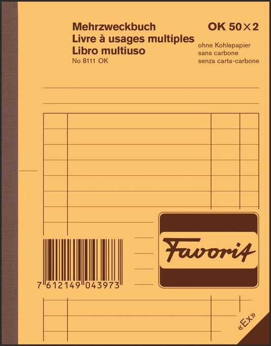 FAVORIT   Mehrzweckbuch D/F/I         A6 Idealshop