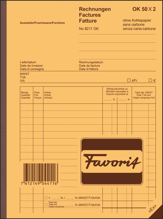 FAVORIT   Rechnungen D/F/I            A5 Idealshop