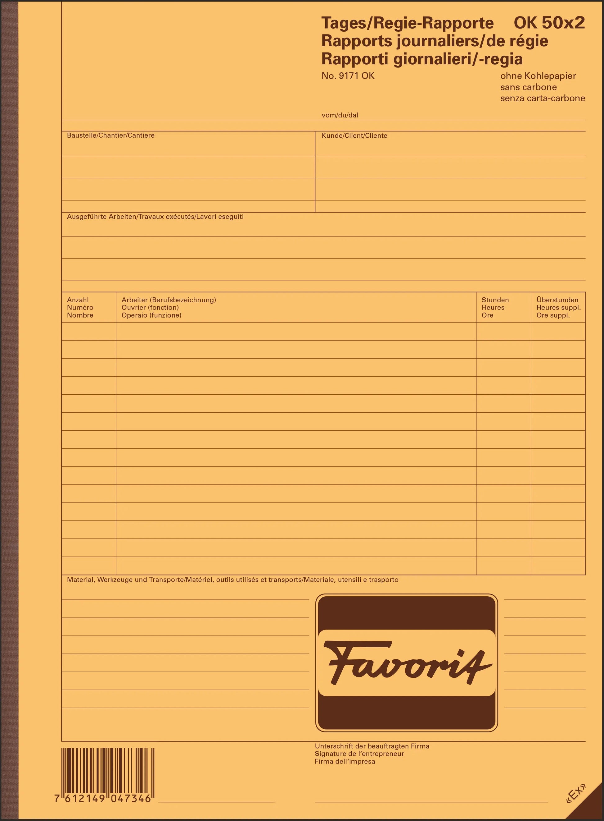 FAVORIT   Regierapport D/F/I          A4 Idealshop