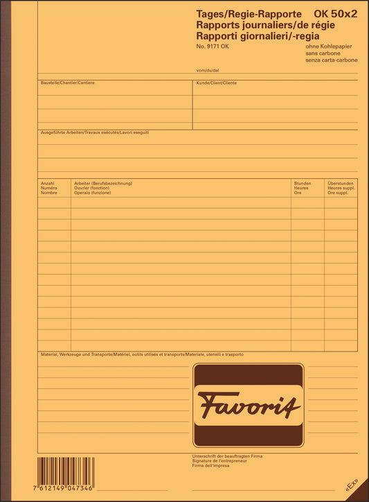 FAVORIT   Regierapport D/F/I          A4 Idealshop