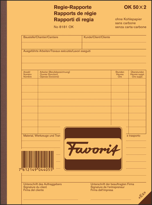 FAVORIT   Regierapport D/F/I          A5 Idealshop