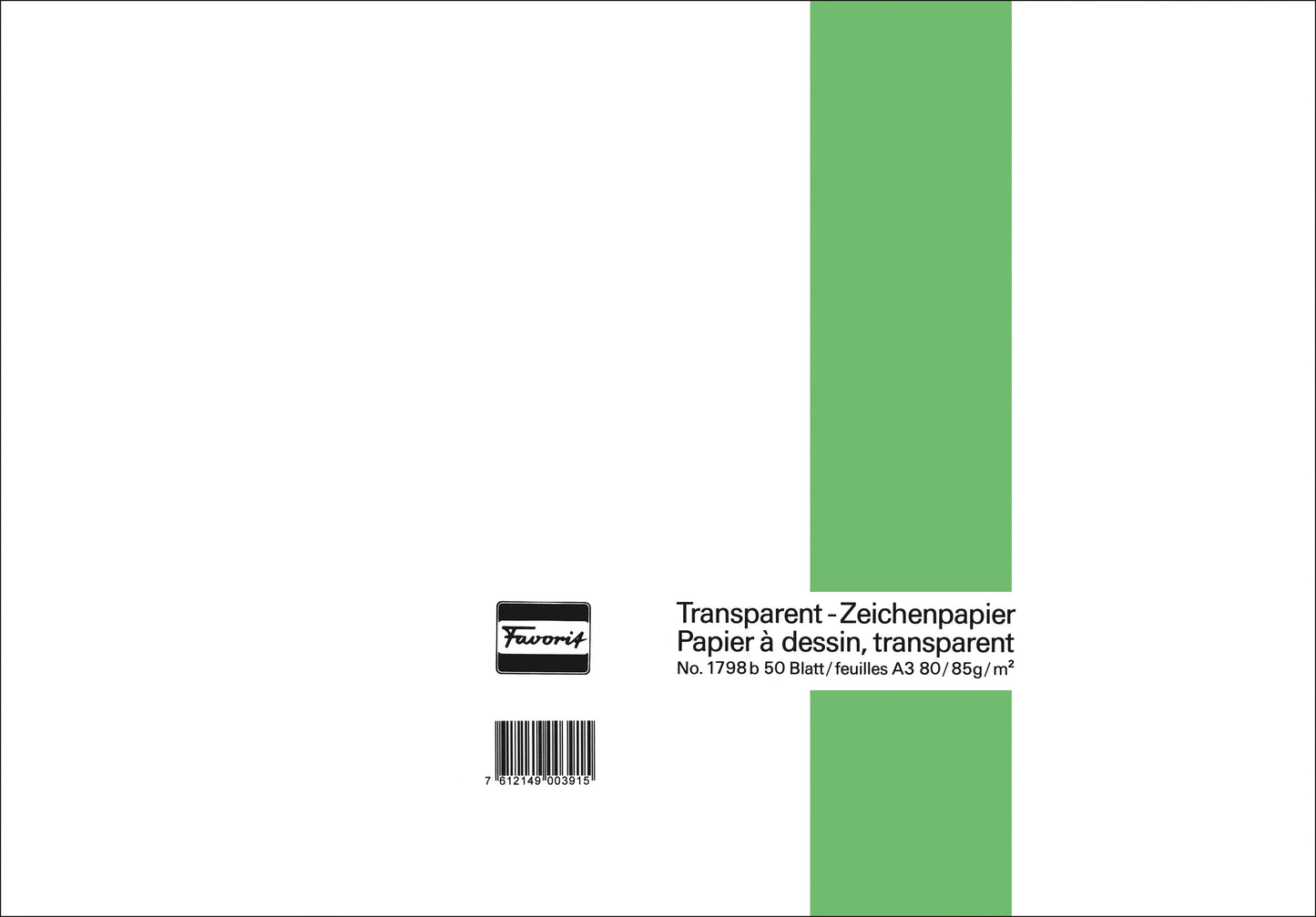 FAVORIT Transparentpapier A3 1798 B 80/85g 50 Blatt Idealshop