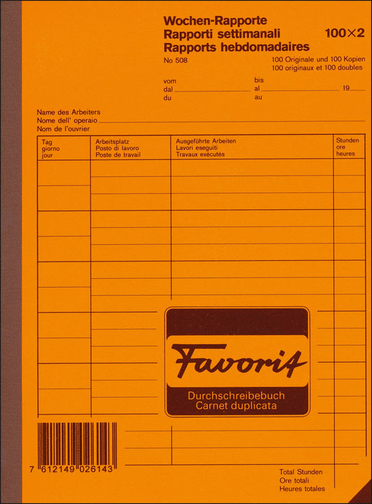 FAVORIT   Wochen-Rapport D/F/I        A5 Idealshop