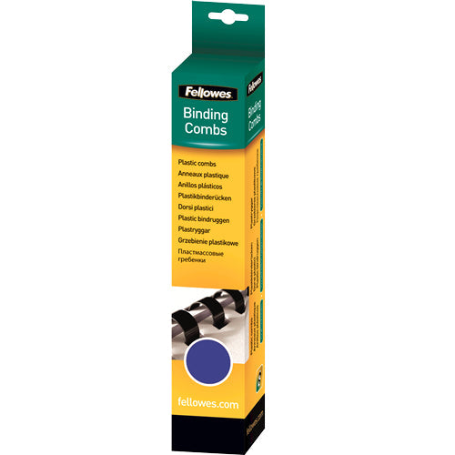 FELLOWES Plastikbinderücken 12mm A4 5331302 blau, rund 25 Stück Idealshop